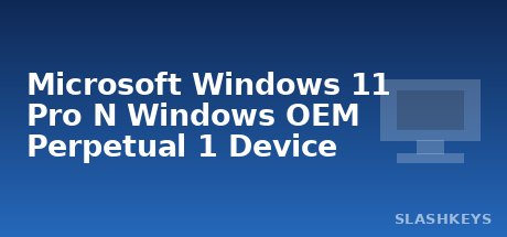 Microsoft Windows 11 Pro N Windows OEM Perpetual 1 Device